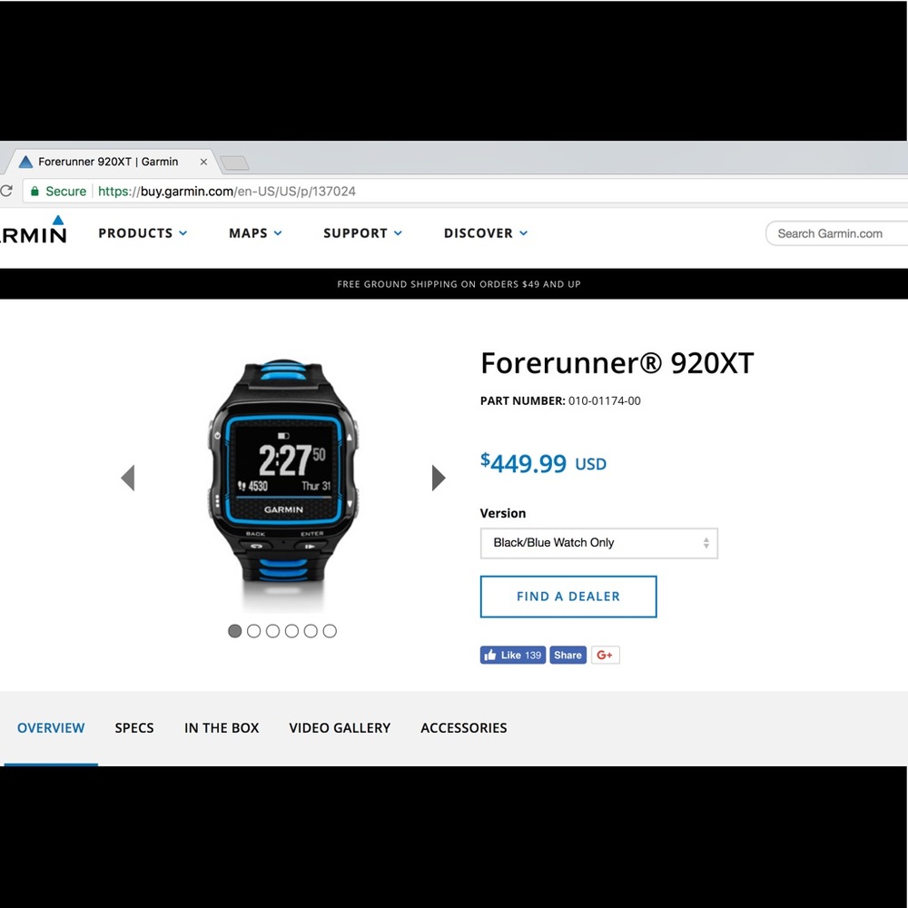Garmin Forerunner 920XT Blue/Black Watch